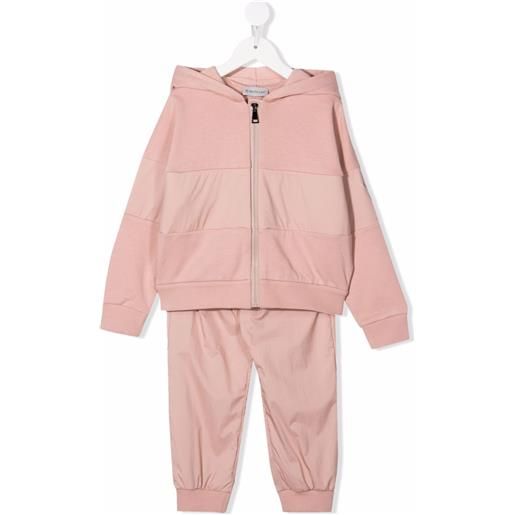 Moncler Enfant tuta sportiva con inserti - rosa
