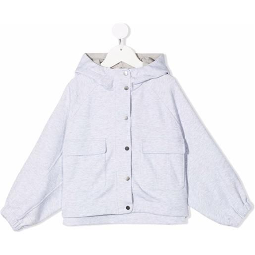 Brunello Cucinelli Kids piumino con cappucio - grigio