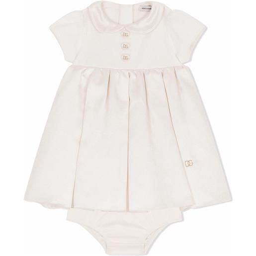 Dolce & Gabbana Kids set vestito svasato e pantaloncini - bianco