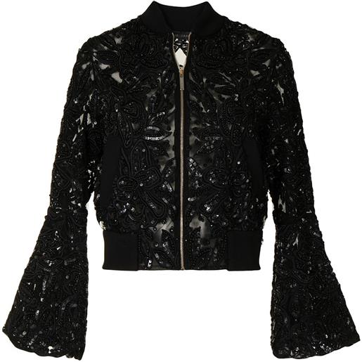 Blazer Donna Con Paillettes Nero - Giacca Brillantata Per Capodanno E Feste