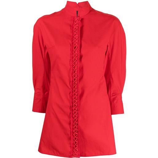 SHIATZY CHEN camicia con colletto alla coreana - rosso