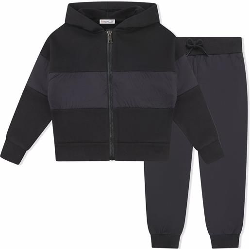 Moncler Enfant tuta sportiva con design color-block - nero