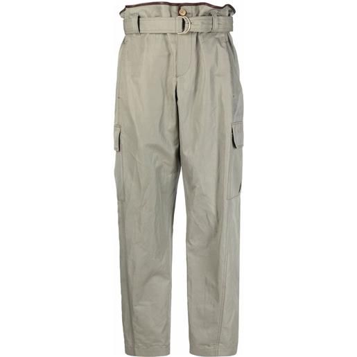 Brunello Cucinelli pantaloni con vita raccolta - verde