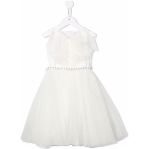 Monnalisa abito con cintura - bianco