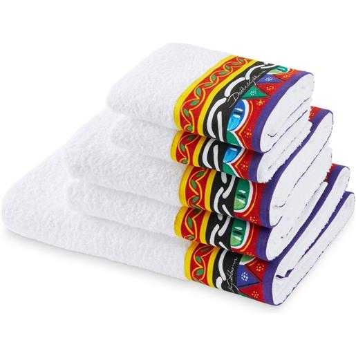 Dolce & Gabbana set di 5 asciugamani in cotone - bianco