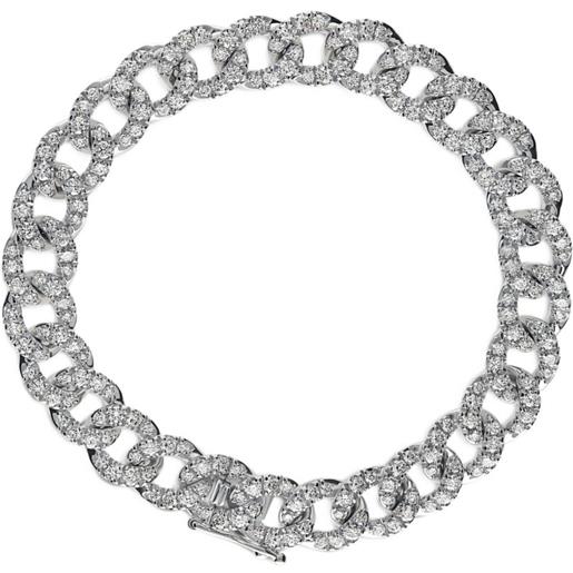 LEO PIZZO bracciale groumette in oro bianco 18 carati con diamanti - argento