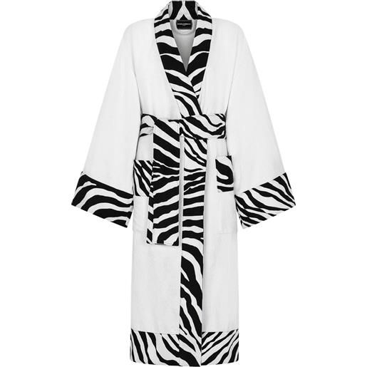 Dolce & Gabbana accappatoio in spugna di cotone - bianco