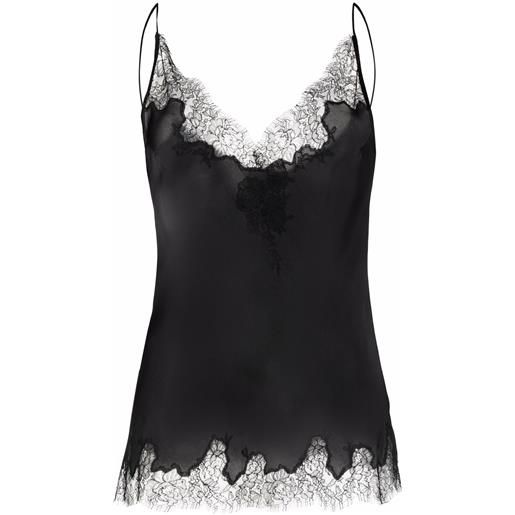 Carine Gilson top con spalline sottili - nero