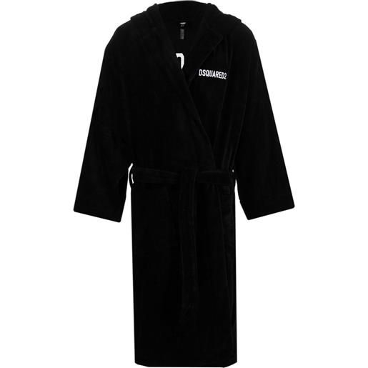 DSQUARED2 vestaglia con bagno ricamato - nero