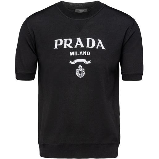 Prada maglione con logo - nero
