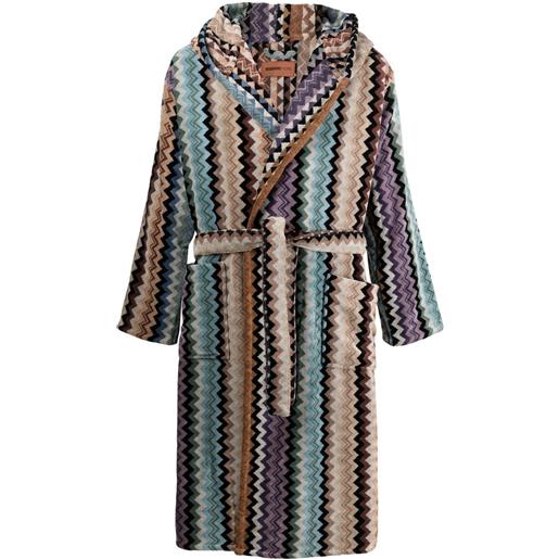 Missoni Home accappatoio adam con motivo a zigzag - blu