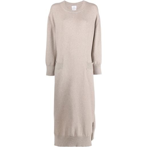Barrie abito midi iconic in maglia - toni neutri