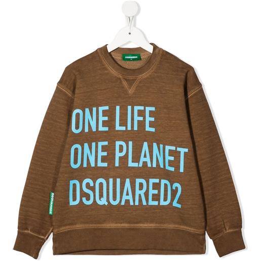 DSQUARED2 KIDS felpa con stampa - marrone