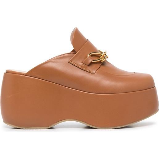 Rosetta Getty mules con zeppa - marrone