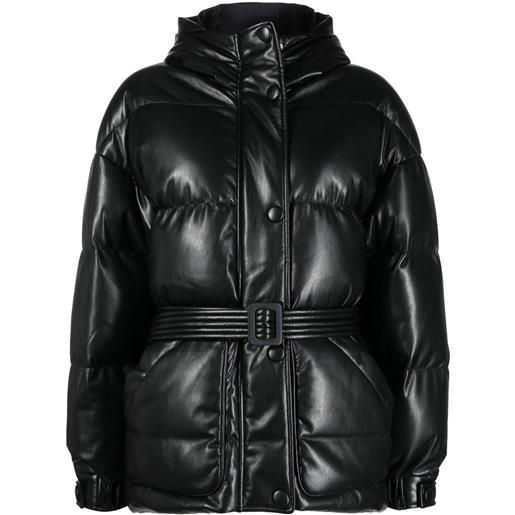 Ienki Ienki piumino in finta pelle - nero