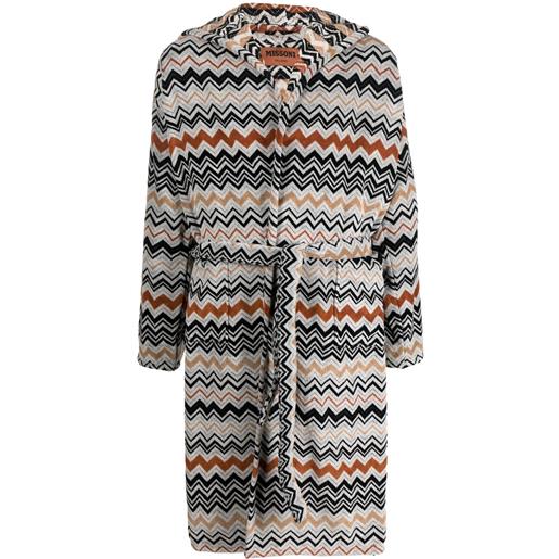 Missoni Home accappatoio con motivo a zigzag - bianco