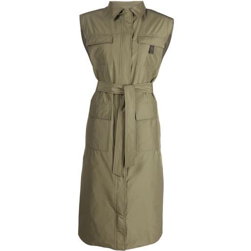 Brunello Cucinelli cappotto smanicato con cintura - verde