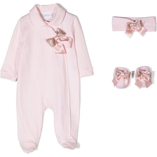 La Perla Kids set neonato con fiocco - rosa