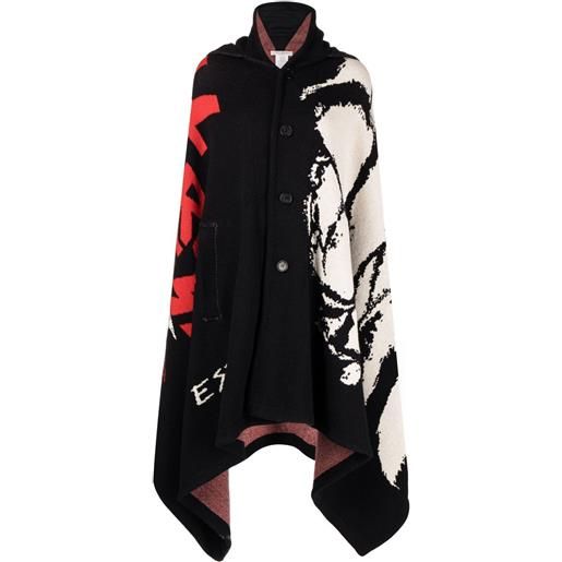 Philosophy Di Lorenzo Serafini intarsia-knit hooded cape - nero