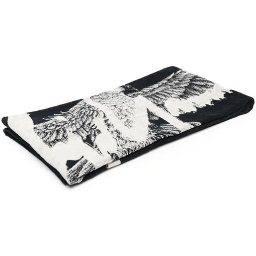 Yohji Yamamoto asciugamano con stampa - nero