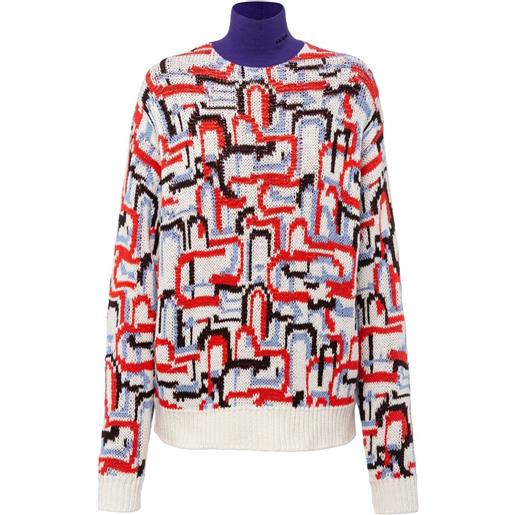 Prada maglione con motivo astratto - bianco