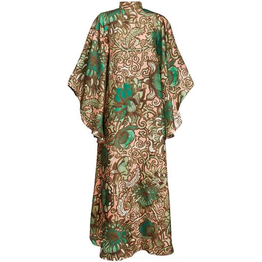 La DoubleJ abito lungo magnifico a fiori - toni neutri