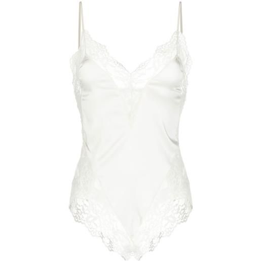 Fleur Du Mal body venus con pizzo - bianco