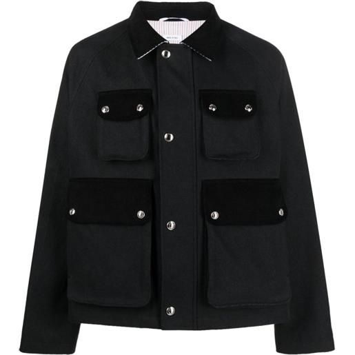 Thom Browne giacca crop con tasche - nero