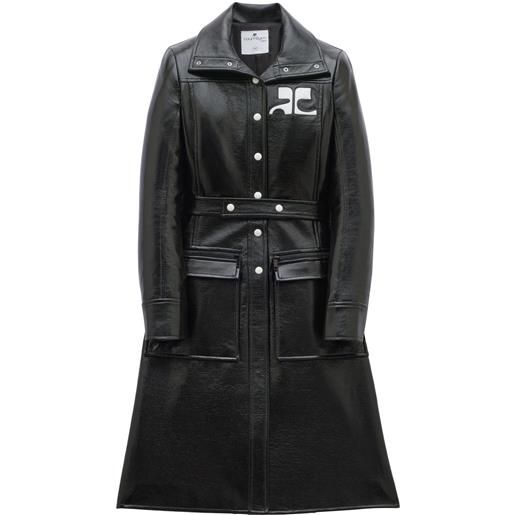Courrèges trench con logo - nero