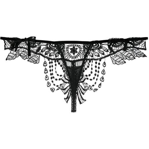 Belle Et Bon Bon slip con cristalli bisoux swarovski - nero