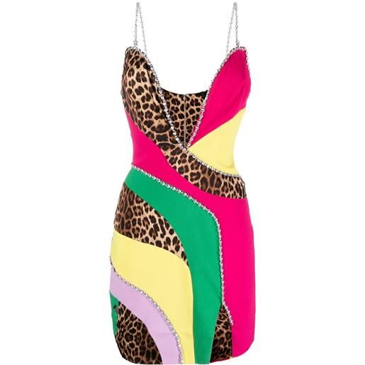 Philipp Plein abito corto con design patchwork - rosa