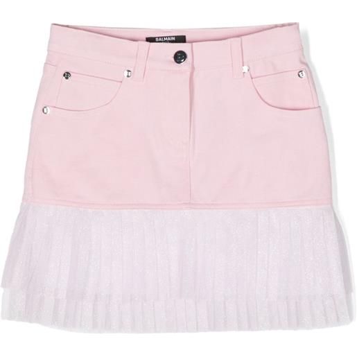 Balmain Kids gonna con inserti in tulle - rosa