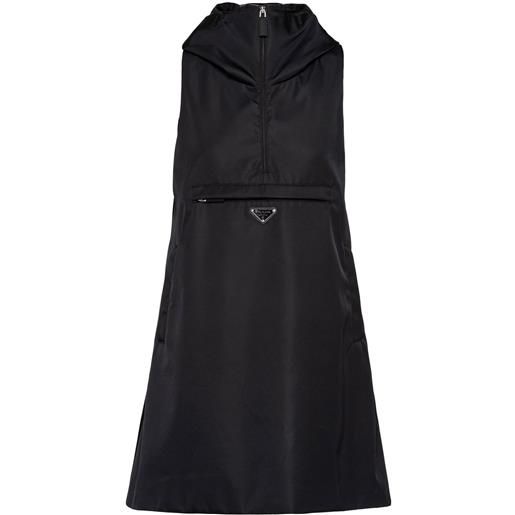 Prada abito corto con cappuccio - nero