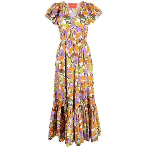 La DoubleJ abito midi a fiori - verde