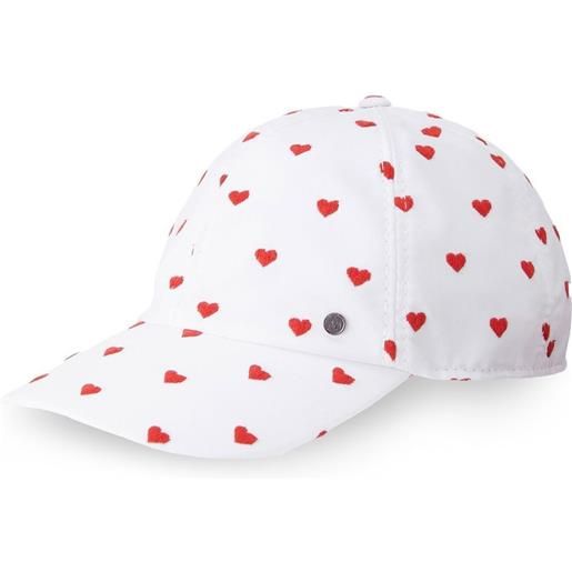 Maison Michel cappello da baseball con stampa a cuori - bianco