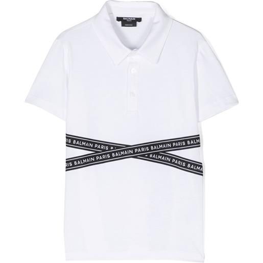 Balmain Kids polo con stampa - bianco