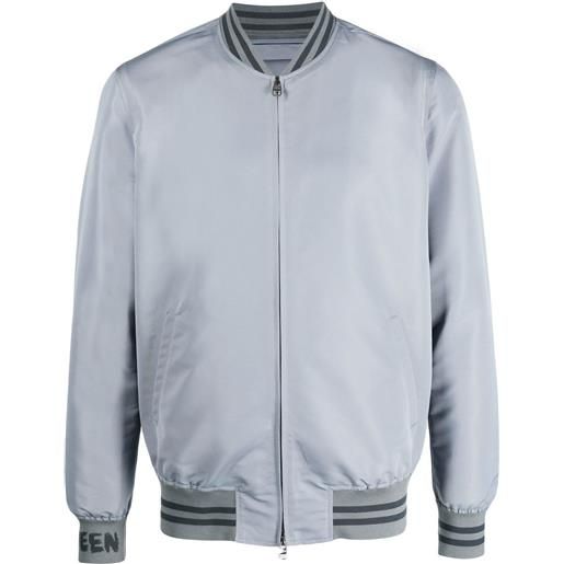 Alexander McQueen bomber con stampa - grigio
