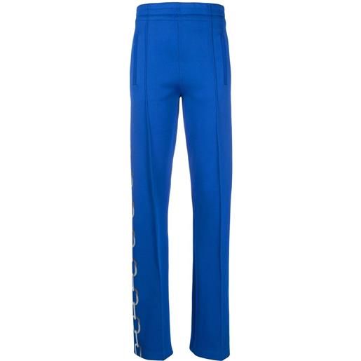 Burberry pantaloni dritti con stampa - blu