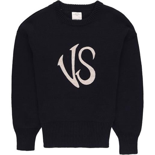 visvim maglione con stampa - blu