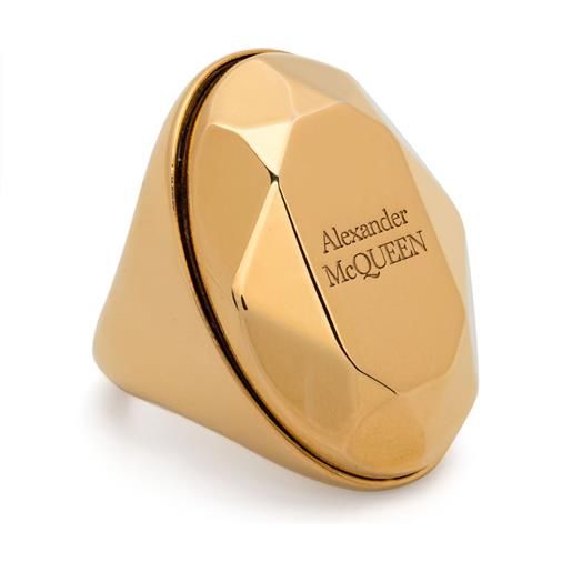 Alexander McQueen anello the faceted stone - oro