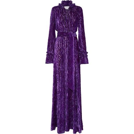 Philipp Plein abito chiffon gipsy con effetto devoré - viola
