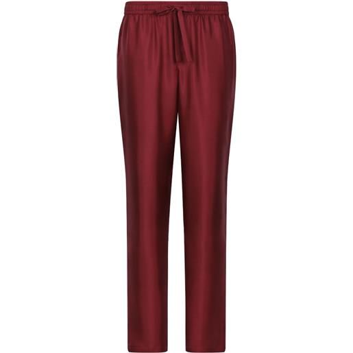 Dolce & Gabbana pantaloni con ricamo dg essentials - rosso