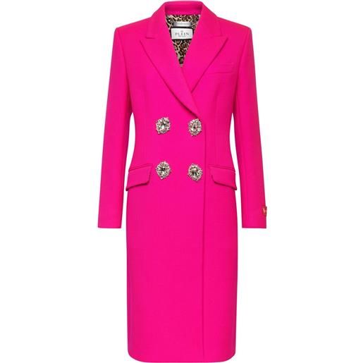 Philipp Plein cappotto con decorazione di cristalli - rosa