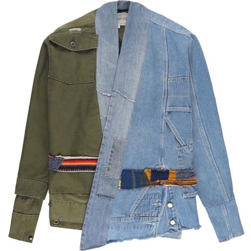Greg Lauren giacca con design asimmetrico - blu