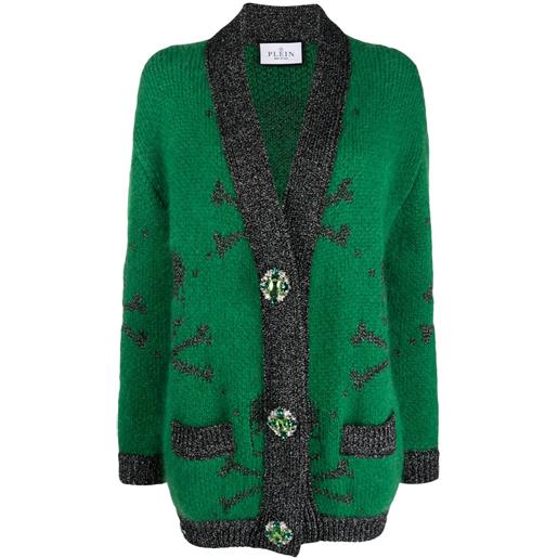 Philipp Plein cardigan con stampa - verde