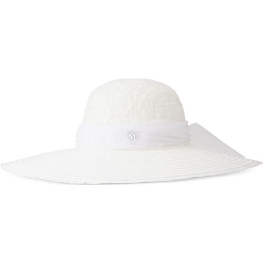 Maison Michel cappello blanche con ricamo - bianco