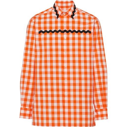 Prada camicia a quadretti - arancione