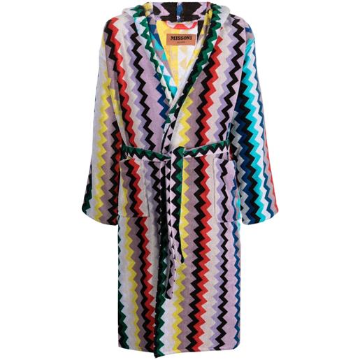 Missoni Home accappatoio con stampa a zigzag - nero