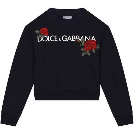 Dolce & Gabbana Kids felpa con ricamo - nero
