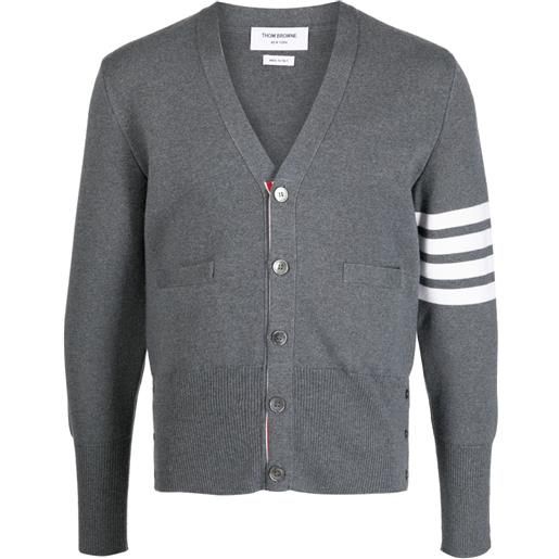 Thom Browne cardigan con dettaglio a righe - grigio